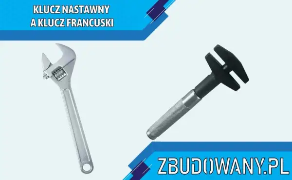 Klucz nastawny (żabka) i klucz francuski na białym tle.