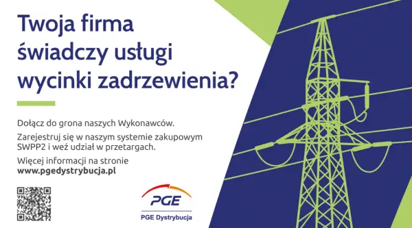Grafika przedstawia schematyczną wieżę energetyczną na tle granatowym z zielonymi elementami.